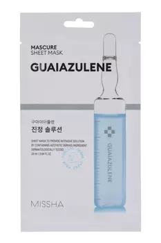 Маска MISSHA Mascure Релакс с гвайазуленом успок действ д/раздраж/чувств кожи, 28 мл