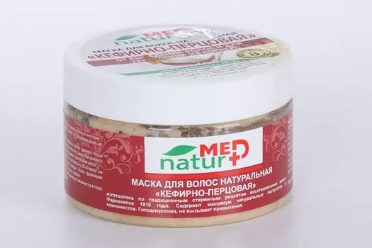 Маска Naturmed Кефирно-перцовая натуральная д/волос, 250 мл
