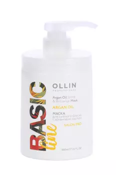 Маска Ollin Professional Basic Line с арган маслом д/сияния/блеска волос, 650 мл