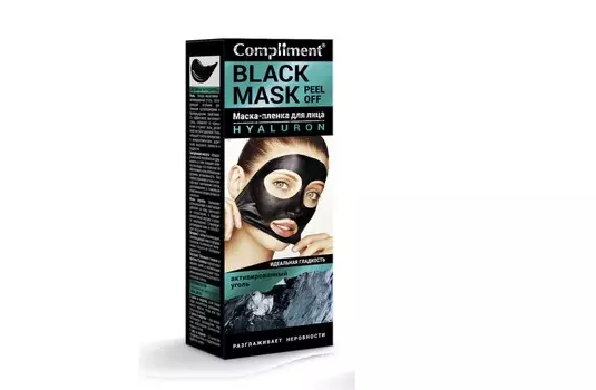 Маска-пленка Compliment BLACK MASK HYALURON д/лица, 80 мл