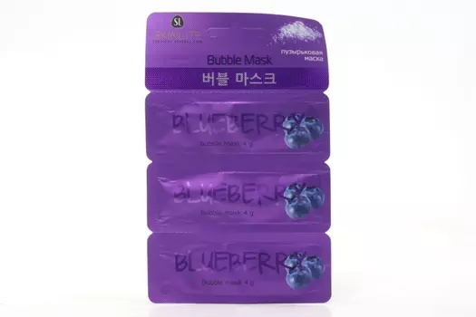 Маска пузырьковая д/лица SKINLITE SUPER TRIO голубика, 4 г, 3 шт