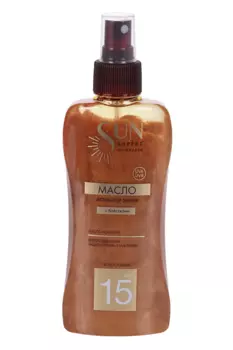 Масло-активатор загара Krassa SPF15 с блестками, 180 мл, (SE41368)