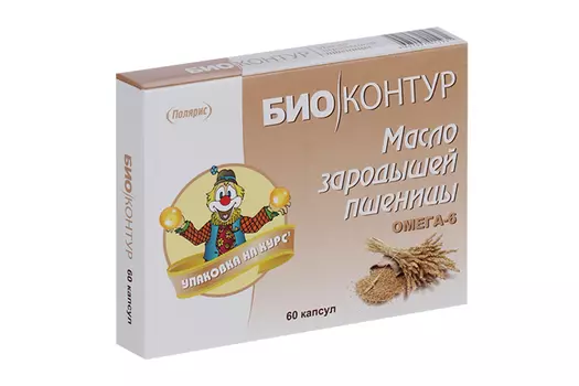 Масло Биоконтур зародыши пшеницы Омега-6, 330 мг, 60 шт, капсулы