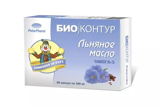 Масло льняное Биоконтур, 340 мг, 60 шт, капсулы