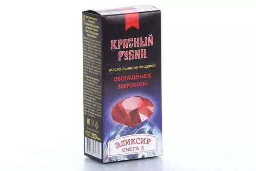 Масло льняное Красный рубин обогащ зверобоем, 200 мл