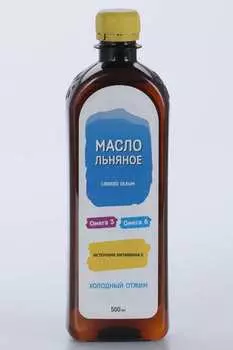 Масло льняное Омега3/6 холодный отжим, 500 мл