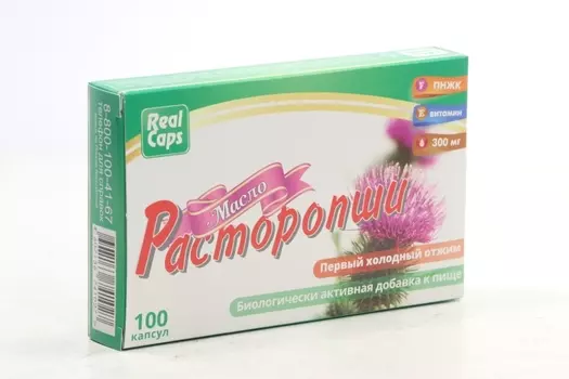 Масло расторопши с ПНЖК и Вит Е 300 мг, 100 шт, капсулы