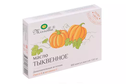 Масло тыквенное Мирролла, 330 мг, 100 шт, капсулы