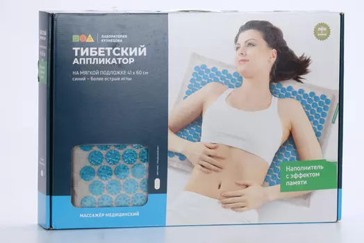 Массажер Тибетский аппликатор мед на мягк подложке комфорт 41х60 см, синий
