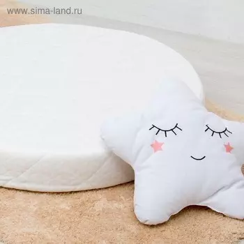 Матрац беспружинный круглый «Емеля», размер 75х75х9 см трикотаж/холлкон