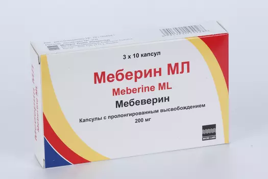Меберин МЛ 200 мг, 30 шт, капсулы с пролонгированным высвобождением