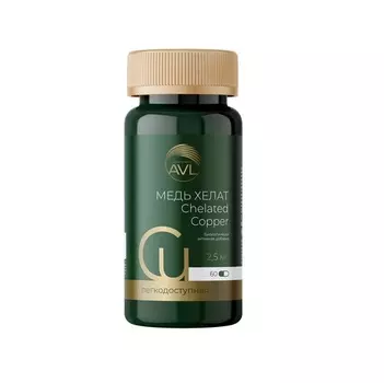 Медь хелат, 396 мг, 60 шт, капсулы