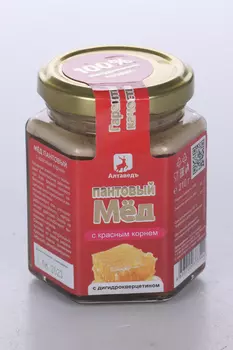 Мед Пантовый с красным корнем и дигидрокверцитином, 210 г, банка