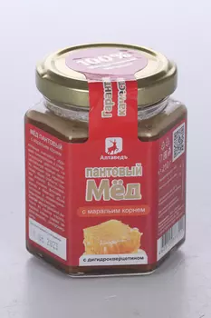 Мед Пантовый с маральим корнем и дигидрокверцитином, 210 г, банка
