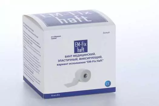 Медицинский бинт EM-Fix Haft эластичный фиксирующий 10 смх20 м, белый