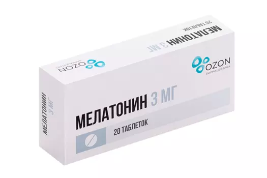 Мелатонин 3 мг, 20 шт, таблетки покрытые пленочной оболочкой