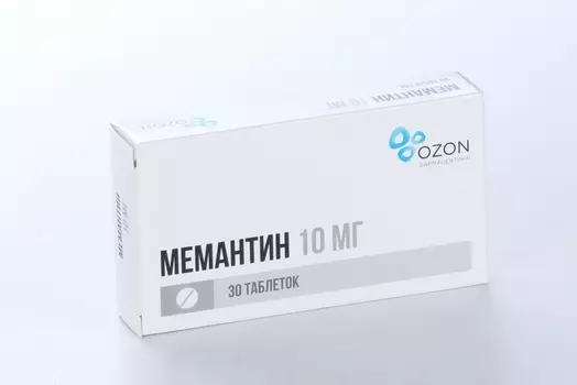 Мемантин 10 мг, 30 шт, таблетки покрытые пленочной оболочкой