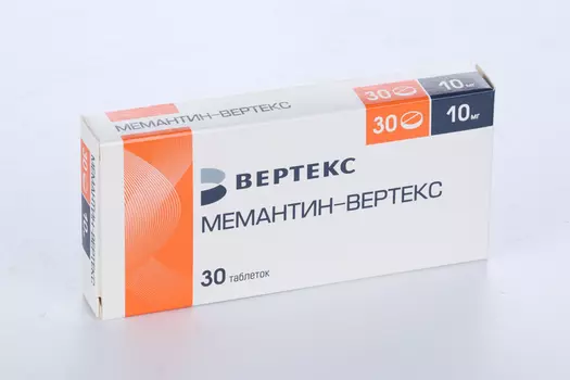 Мемантин-Вертекс 10 мг, 30 шт, таблетки покрытые пленочной оболочкой