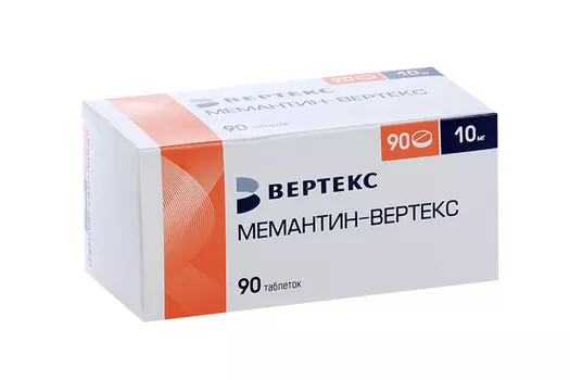 Мемантин-Вертекс 10 мг, 90 шт, таблетки покрытые пленочной оболочкой