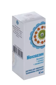 Меновазин, 40 мл, раствор спиртовой для наружного применения коробка Кировская ФФ