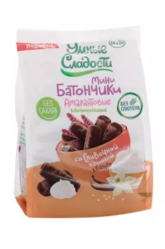 Мини-батончики Умные сладости со сливочной начинкой в глаз б/сах б/фруктоз, 110 г