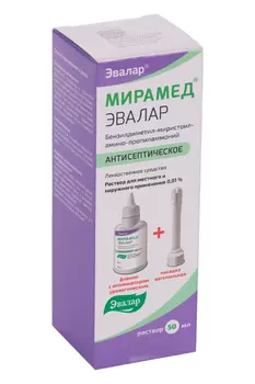Мирамед Эвалар 0.01%, 50 мл, раствор для местного и наружного применения в комплекте с насадкой вагинальной
