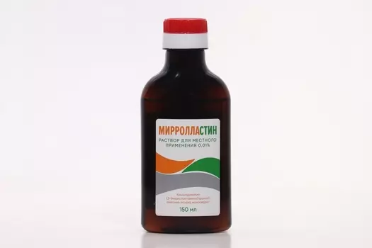 Мирролластин 0.01%, 150 мл, раствор для местного применения без канюли