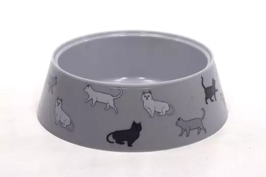 Миска Чистый котик Cats 300 мл серая