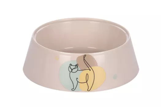 Миска Чистый котик д/домашних животных мур-мяу 300 мл светло-серая