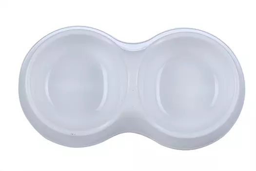 Миска Чистый котик д/кошек лекси двойная 200 мл белая