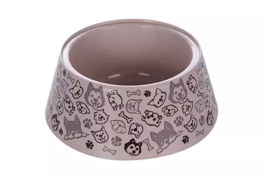 Миска Чистый котик Dogs 700 мл бежевая