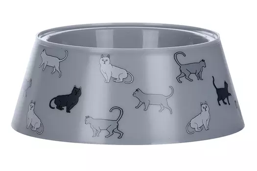 Миска Чистый котик Dogs 700 мл серая