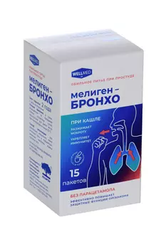 Микстура (порошок) от кашля Мелиген-бронхо для взрослых сухая, 1,7 г, 15 шт, порошок