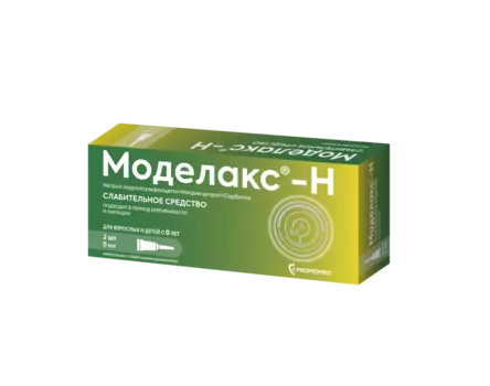 Моделакс-Н д/взросл и детей с 0 лет р-р рект/микроклизмы, 5 мл, 2 шт