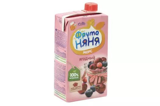 Морс Фрутоняня клюква/черника/вишня, 0,5 л