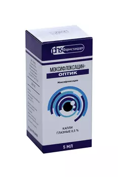Моксифлоксацин-Оптик 0.5%, 5 мл, капли глазные