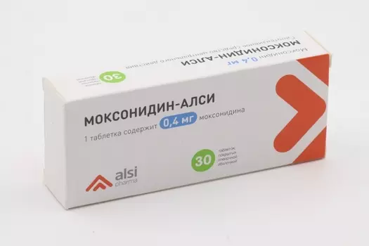 Моксонидин-АЛСИ 0.4 мг, 30 шт, таблетки покрытые пленочной оболочкой