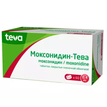 Моксонидин-Тева 0.4 мг, 30 шт, таблетки покрытые пленочной оболочкой