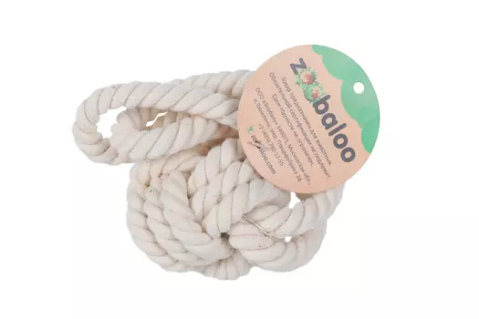 Мяч-канат с ручкой Зообалу д/собак средних пород белый