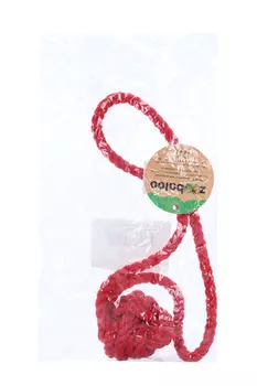 Мяч-канат с ручкой Зообалу д/собак средних пород красный