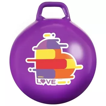 Мяч-прыгун ZABIAKA с ручками LOVE 65 см 520 г цвет фиолетовый