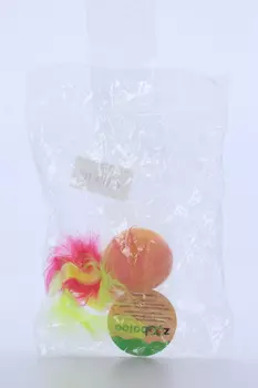 Мяч Зообалу шерстяной фьюжн с пером красно-желтый