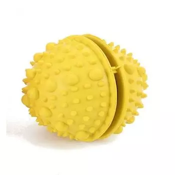 Мячик Чистый котик д/собак под лакомства 8 см желтый