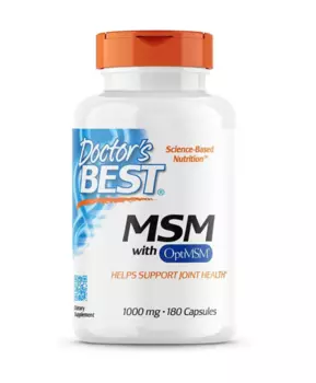 МСМ с OptiMSM Doctors Best, 180 шт, капсулы