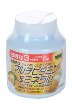 Мультивитамины и минералы Орихиро со вкусом манго, 180 шт, таблетки