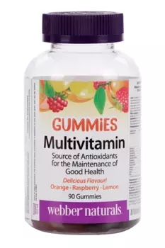 Мультивитамины WEBBER NATURALS табл жев мармелад апельсин/малина/лимон, 2 500 мг, 90 шт
