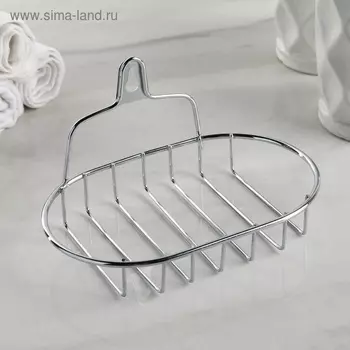 Мыльница Доляна овальная 13,5х10,5х8 см хром