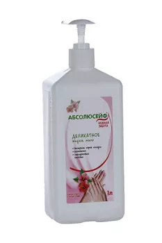 Мыло Абсолюсейф Нежная забота Деликатное жидкое, 1 л, с дозатором