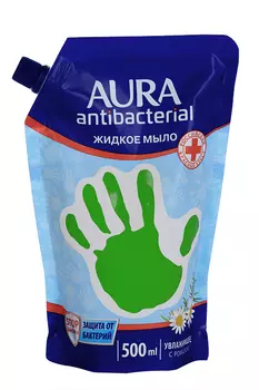 Мыло Аура жидк антибактериальное увлажн с ромашкой, 500 мл