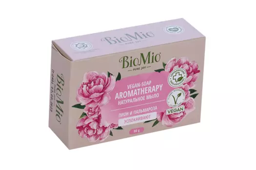 Мыло BioMio Bio-Soap Пион и Пальмароза натуральное, 90 г
